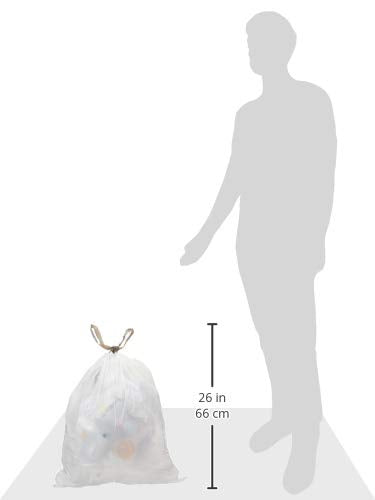 AmazonCommercial 18 Gallon Compactor Bags with Drawstring, 2 Mil, 50 Count