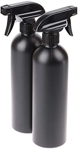Plastic Spray Bottle for Hair, Plant Mister, and Cleaning - 500ml/17OZ Black Pack of 4