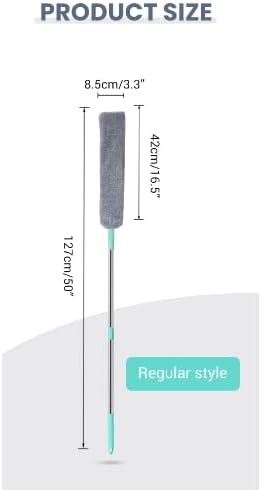 Retractable Gap Dust Cleaner, Extendable Microfiber Duster with Bendable Head, Reusable Washable Gap Duster Cleaning Tool for Home Kitchen Ceiling Blinds Sofa Bed Fridge Under Furniture (Set A)