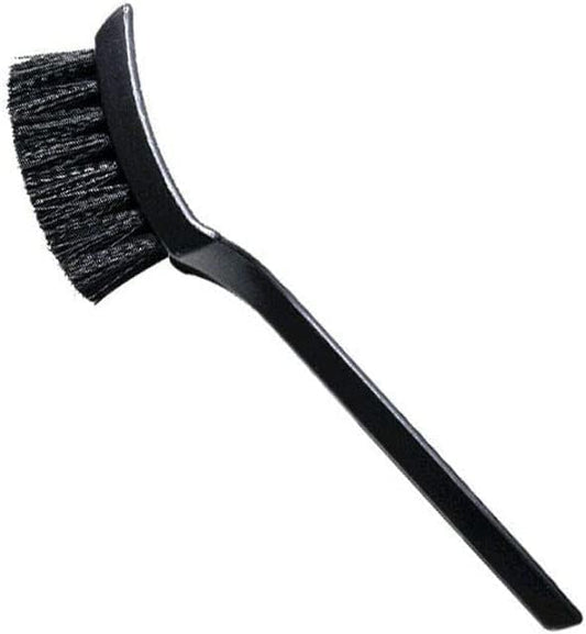 8.5” Nylon Tire Brush, Stiff Bristle Wheel Cleaning Tool, Car Floormat Scrub Brushes, Long Handled Detail Brush for Auto Detailing, Heavy Duty Nifty Interior Carpet (Black)
