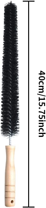 2Pcs Radiator Brush, Dryer Cleaner Vent Brush, 40cm Long Flexible Refrigerator Coil Cleaning Brush, with Wooden Handle, Slim Radiator Duster Brush, Vent Cleaner Brushes(Black)