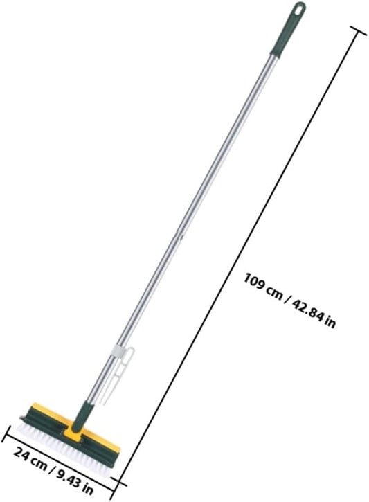 Bathroom Floor Scrub Brush with Long Handle Multi-Functional Green Tile and Carpet Scrubber for Shower and Floor Cleaning for Home Bathroom Use