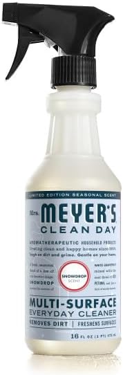 Mrs. MEYER'S CLEAN DAY Multi-Surface Cleaner 4 Pack Variety Pack, Iowa Pine, Peppermint, Snow Drop, Gingerbread, 16 Fl Oz Each, 1 CT