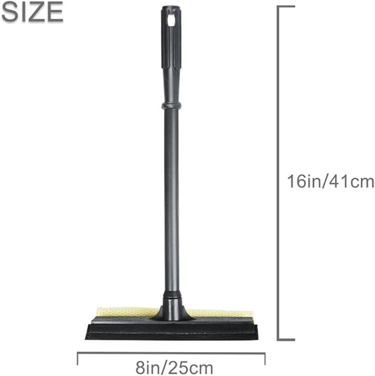 Window Squeegee Cleaning Tool 2 in 1 Window Cleaning Car Squeegee Windshield Cleaning Sponge and Rubber Squeegee,Yellow
