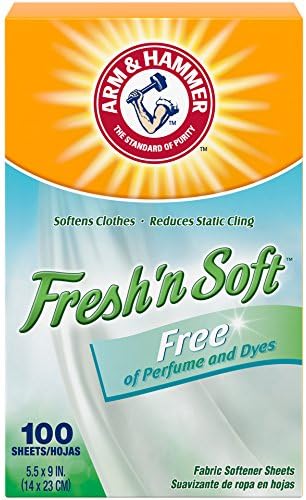 Arm & Hammer Fabric Softener Sheets, Free of Perfumes and Dyes, 100 ct
