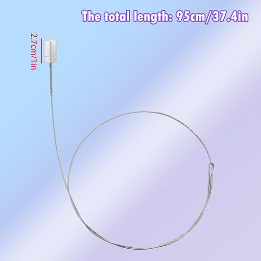 4 Pcs Extra Long Pipe Tube Cleaner Flexible Flexible Drain Brush with Soft Nylon Bristles Head Long Pipe Cleaners Fridge Drain Pipe Dredging Tool Drinking Straw Cleaner Brush 1m/39in