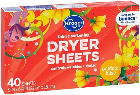 Outdoor Bliss Dryer Sheets Fresh Scent Static-Reducing Fabric Softener 40 Count
