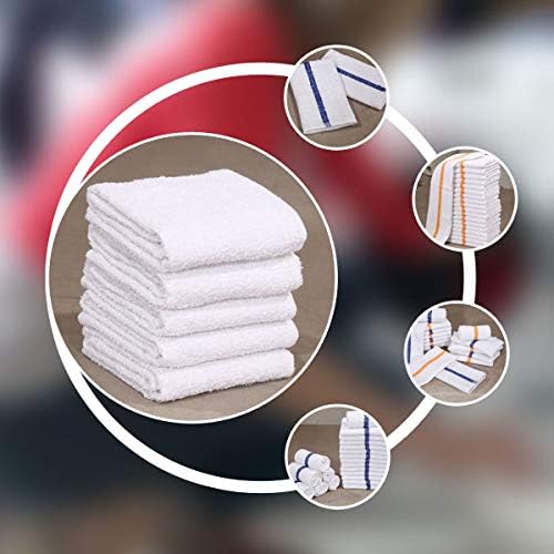 GOLD TEXTILES 36 PC New Cotton Blend White Restaurant Bar Mops Kitchen Towels 28oz (3 Dozen) (36, White)
