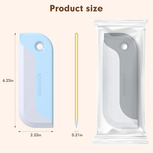 3 Pack Small Squeegees, Squeegee for Shower Glass, Car Window Squeegee, Glass Squeegee. Grey, Yellow, Blue for Home Kitchen, Countertop, Auto Windows, and Bathroom Mirrors