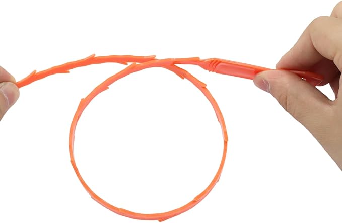 3 Pack 20 Inch Drain Clog Remover Snakes, Hair Cleaning Tool Effective Drain Snake Auger Tool for Sink, Shower, Bathtub, and Toilet(Orange)