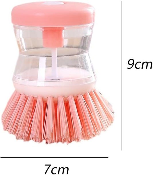 2Pcs Pink Dish Brush with Soap Dispenser,Soap Dispensing Brush, Kitchen Brush,Dish Pot Pan Sink Cleaning, Dish Brush Washing Utensils,Washing Up Liquid Soap Dispenser,Soap Dispensing Dish Brush