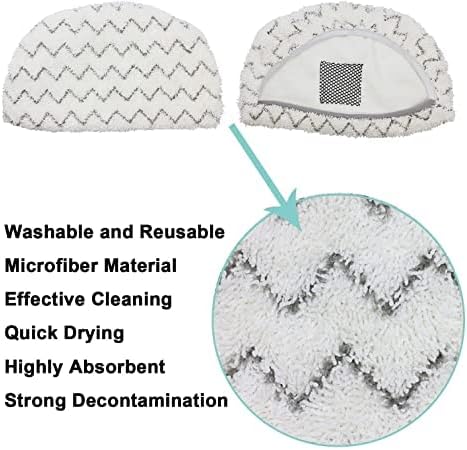 1940A Steam Mop Pads Washable for Bissell Powerfresh Replacement Steam Cleaner Pads for 1806 19404 1440 1544 2075A 2685A 19402 19408 1940f 1940q 1940t B0006 B0017 Microfiber Hard Floor Cleaning