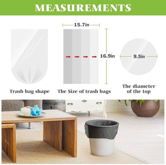 1.2 Gallon 120 Counts Small Trash Bags Garbage Bags, Bathroom Trash Can Bin Liners, Small Plastic Bags for home office kitchen, fit 5-6 Liter, 0.8-1.6 and 1-1.5 Gal, Black