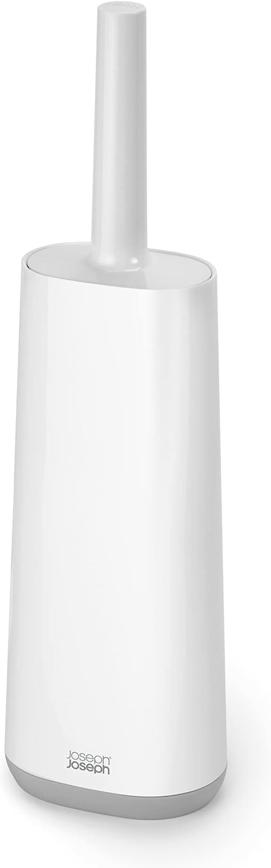 Joseph Joseph Flex Hygienic Silicone Toilet Brush with Slim Holder Set, Flexible Anti-drip, Anti-Clog Deep Clean Head - Gray/White