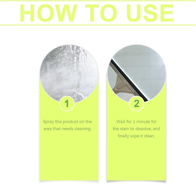 Bathtub Cleaner - Daily Shower Cleaner 120ml Spray, Multipurpose Anti-Fog Formula For Clarity, Remove Dirt Grime Grout Porcelain Surfaces, Tile Kitchen Bathroom RV Restroom Supplies | for Mirror Glass