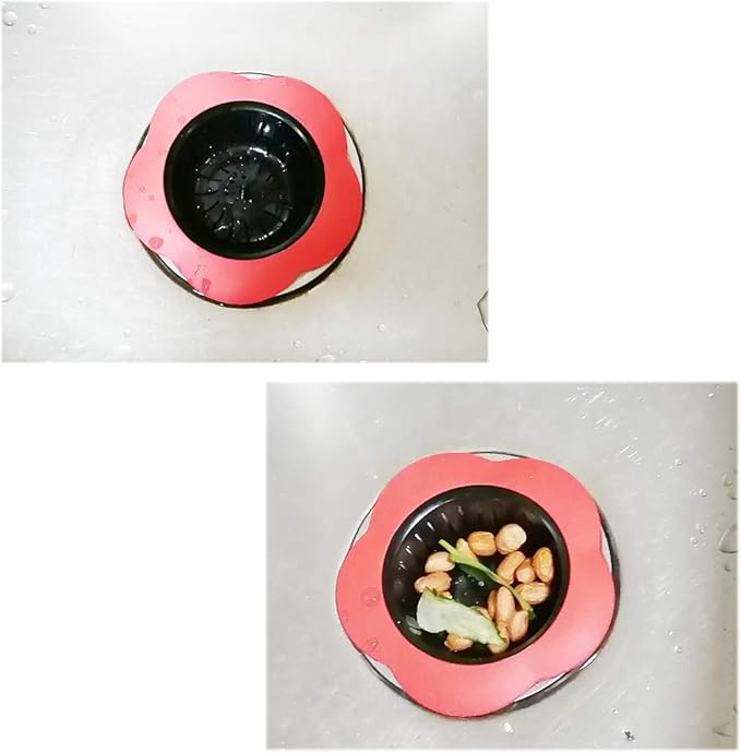 Kitchen Sink Strainer 4 Pack, Pouring strainers,Drain FilterLarge Wide Rim 4.5" Diameter (4.5" Diameter, 4 Color)