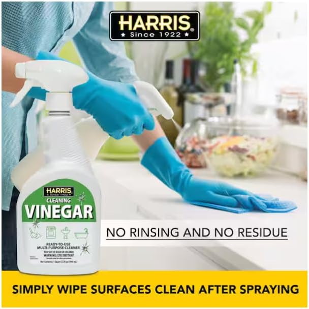 HARRIS Cleaning Vinegar 32 Fl Oz Ready to Use with Microfiber Towel