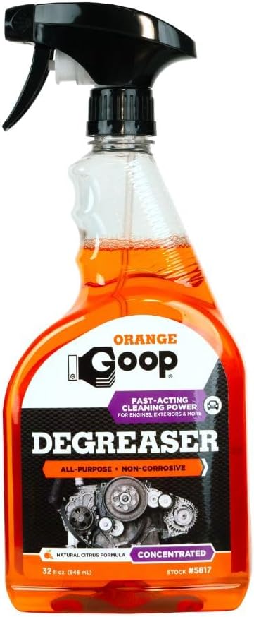 GOOP Orange Heavy-Duty Degreaser Spray, Citrus-Based Formula for Automotive & Home Use, Removes Grease, Oil & Grime, 32 fl oz
