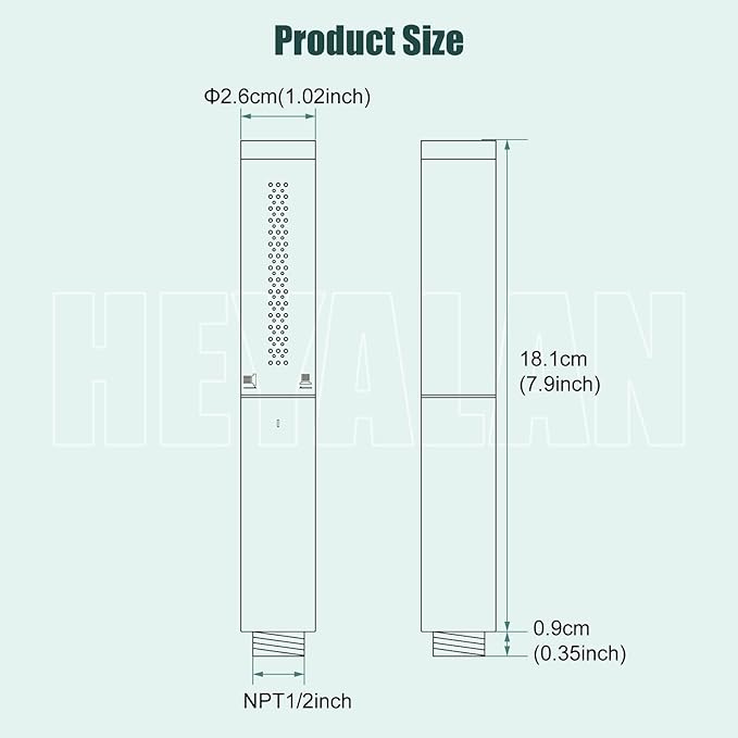 Heyalan Brass 2 in1 Function Handheld Spray Hand Shower High Pressure Handheld Sprinklert Shower Wand with Shower Hose and Adjustable Hand Shower Holder, Matte Black