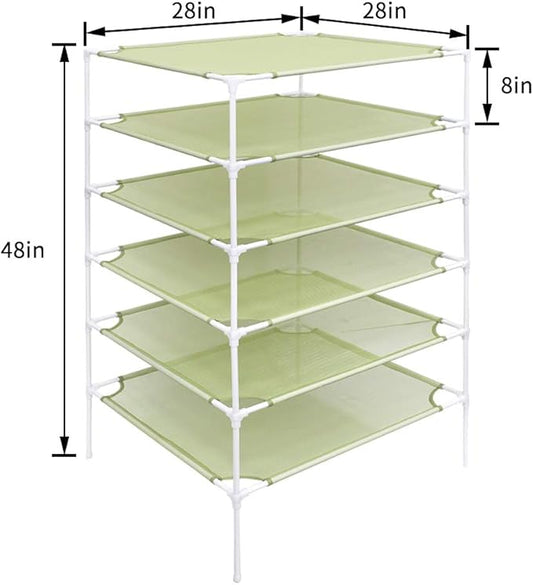 Growsun Sweater Drying Rack 6-Layer Stackable Cloth Mesh Dry Net,Green(Connector Updated)
