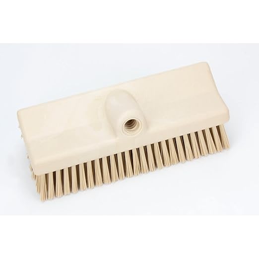 SPARTA 40423EC25 Plastic Floor Scrub Brush, Wall Brush, Equipment Brush With Nonabsorbent Bristles For Industrial Kitchens, Hospitals, Commercial Cleaning, 4 Inches, Tan, (Pack of 2)