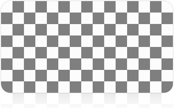 17" x 32" Checkered Dish Drying Mat for Kitchen Counter, Absorbent Coffee Bar Mat for Espresso Machine Coffee Countertops Accessories (Grey)
