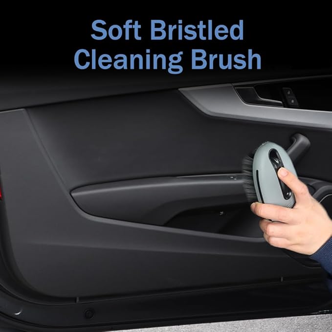 2PCS Carpet and Upholstery Cleaning Brush, Detailing Supplies, Carpet Scrubber Stiff Bristle Detailing Scrub Brushes, Universal Car Accessories Interior Leather Brush for Car and Home