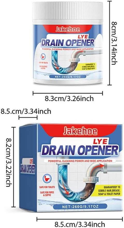 Generic Crystal Lye Drain Opener Powder, Quickly Clears Clogs, Unscented, Solid, For Kitchen Sinks, Basins, Shower Drains, Toilets & Pipes, Part No: Generic-5acd52