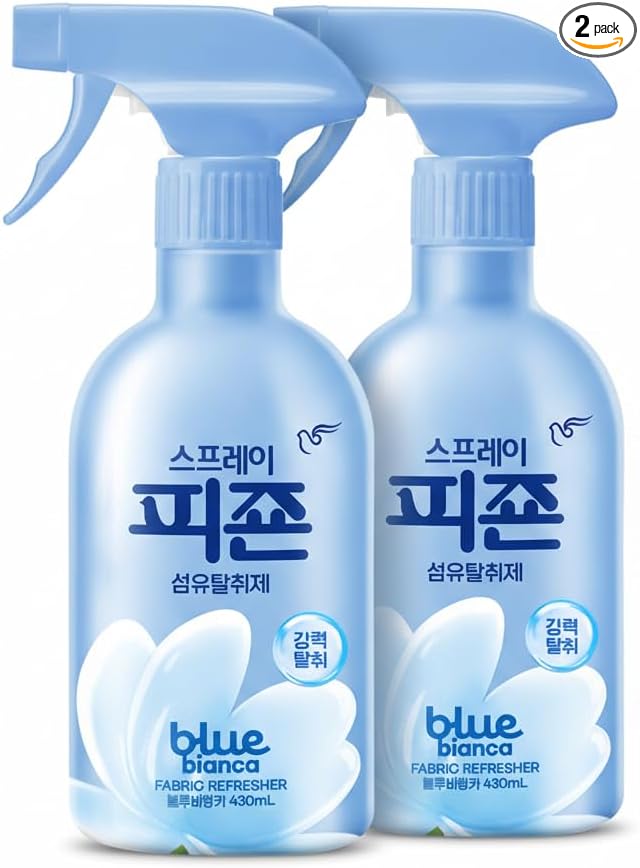 Pigeon Fabric Refresher Spray, Odor Eliminator for Clothes and Home, Long-Lasting Fresh Scent, 430ml, 2-Pack (Blue Bianca)