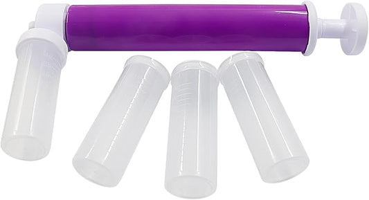1 Kit Manual Cake Airbrush, Airbrush Pump Coloring Spray Gun 4 Pcs Tube, DIY Baking Tools Cake Decorating for Kitchen/Cakes Cupcakes Cookies and Desserts(Purple)