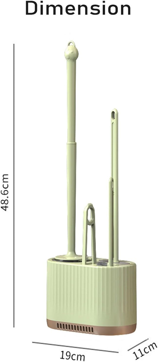 Basaza Toilet Brush and Holder Set Toilet Bowl Cleaning Brush and Holder for Bathroom 4 in 1 Light Green Toilet Bowl Cleaner Brushes & Holders Bathroom Accessories Floor Standing or Wall Mounted