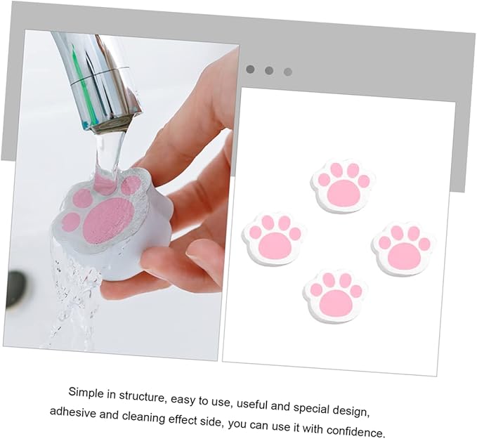 4pcs Cat Claw Mirror Cleaners Unique Adhesive Sponge Wipes for Glass and Bathroom Surfaces Easy to Use Durable and Cleaning Tools for Home Use