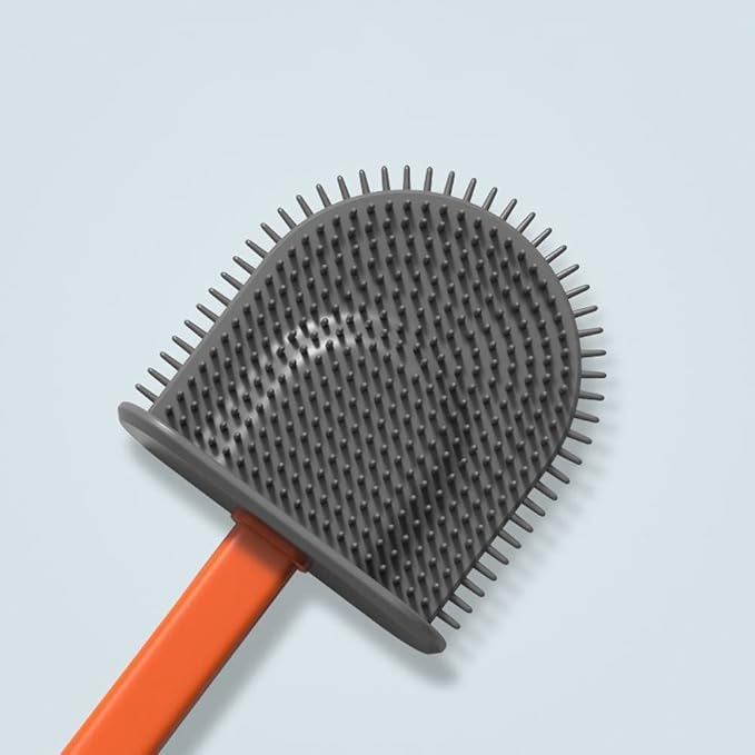 Soft Silicone Toilet Brush Compact Size Toilet Bowl Brush with Ventilated Holder Toilet Cleaner Brush for Bathroom Storage Reusable, Green