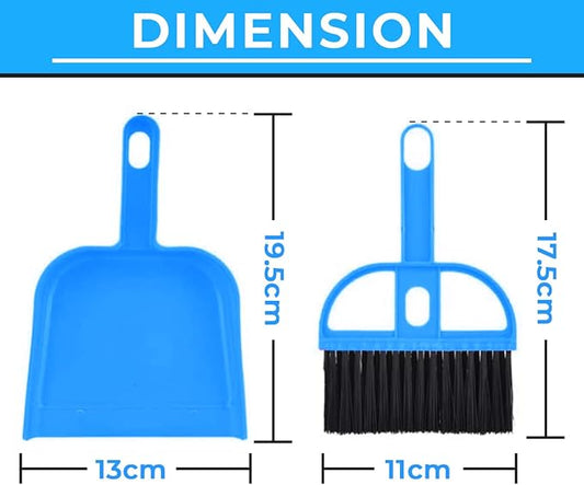 Mini Broom and Dustpan Set - Compact Cleaning Kit for Home, Car, Camping, Small Spaces, Pet Cleanup, and Travel - Durable Small Broom and Dustpan Set Mini - Sky Blue Broom