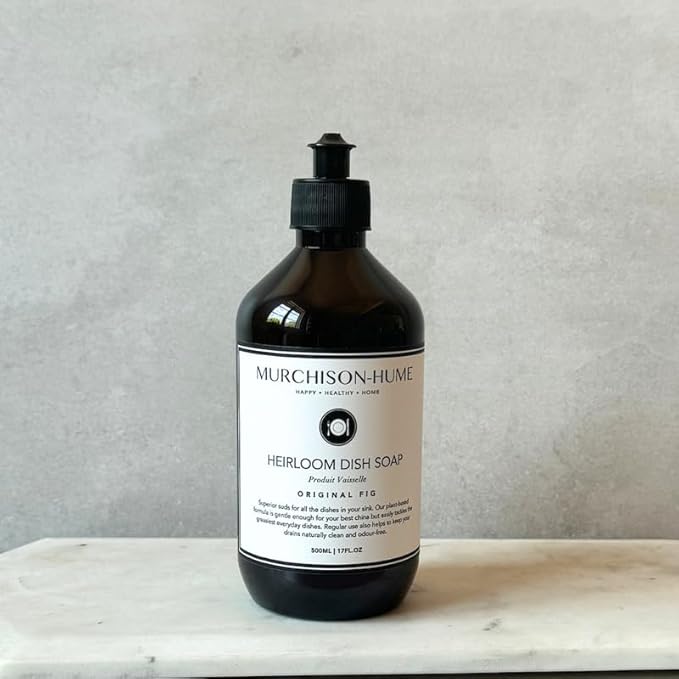 Murchison-Hume Heirloom Dish Soap | Plant-Based Dishwashing Liquid | Cuts Grease | Gentle on Hands | Hypoallergenic | Biodegradable | Safe for Fine China | Original Fig | 17 fl oz