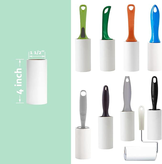 4 inch Lint Roller Refills for Evercare Muji IKEA Bastis Amazon Lint Roller Replacement Refills 4 inch Extra Sticky 60 Sheets per Refill 5 Pack Total 300 Sheets (Inside Diameter 1-1/2 inch)
