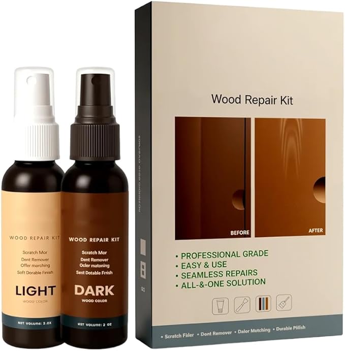 Professional Wood Floor Scratch Repair, Wood Repair Kit, Restore A Finish for Wood, Floor Cover Nicks and Scratches, Hides Minor Defects, Wood Furniture Repair Kit (1Set)
