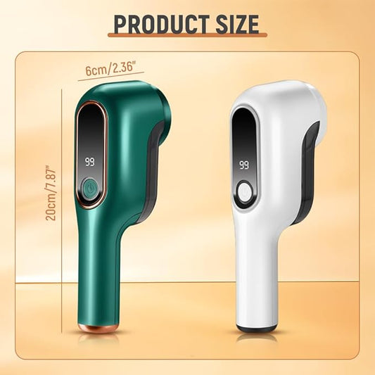 2025 New Electric Lint Remover Rechargeable, Digital Power Display Lint Remover, Rechargeable Lint Remover with 2nd Gear Adjustment 6-Leaf Blades, Fabric Shaver for Clothes Sweaters (Green+White)
