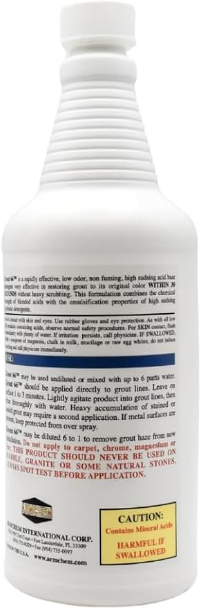 Grout66: Grout and Tile Cleaner with Low-Odor, Non-Fuming Formula Ideal for Heavy-Duty Cleaning, Quick Touch-Ups, and Tile Maintenance. This Two Quarts Kit ensures Effortless Cleaning.