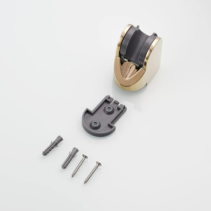Tecmolog Adjustable Shower Head Holder Wall Mount Handheld Shower Bracket Plastic for Bathroom, Zirconium Gold, ST01J1