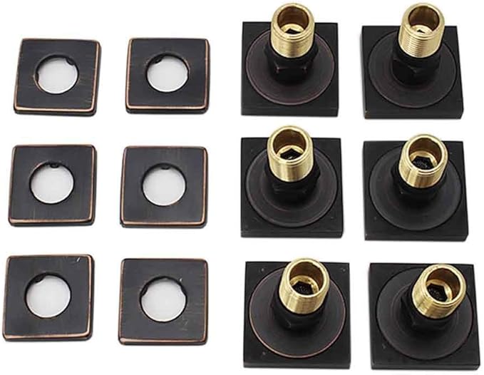 HOMEDEC 2inch Brass Square Massage Shower Body Sprayer Jets, Oil Rubbed Bronze, 6 pack