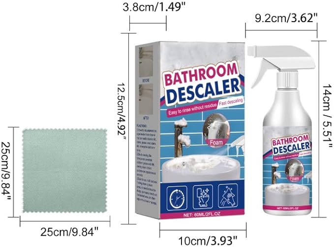 2025 New Bathroom Descaler Foam Cleaner, All Purpose Rinse Cleaning Foams Spray, Stubborn Stains Cleaner, Suitable for Faucets Bathtubs Tiles Glass (2pcs)