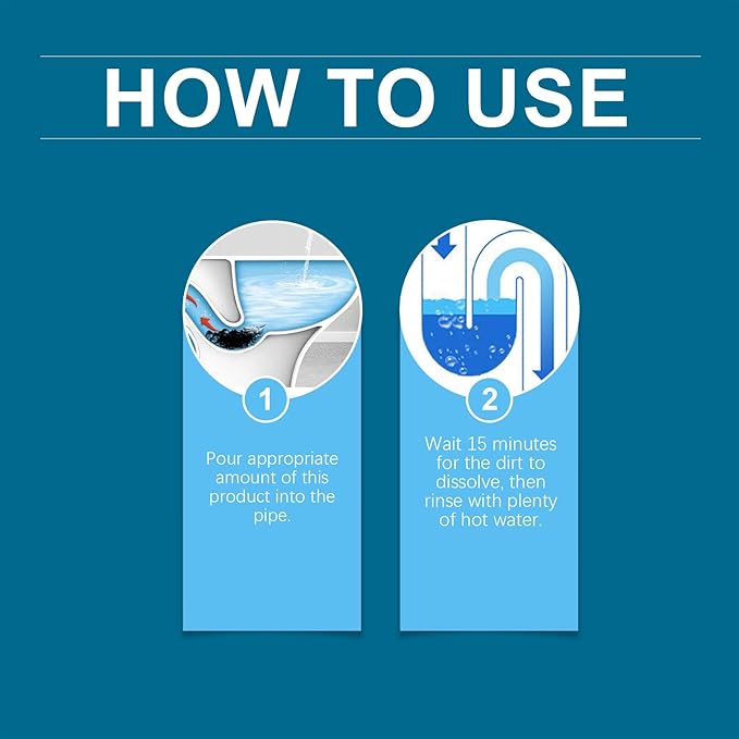Powerful Pipe Dredging Agent For Kitchen And Toilet Pipelines, Pipeline Dredging Agent, Rapid-Foaming Drain Cleaner for Sink Bathtub Clogs - Heavy-Duty Pipe Maintainer Fast-Acting (1 Pcs)