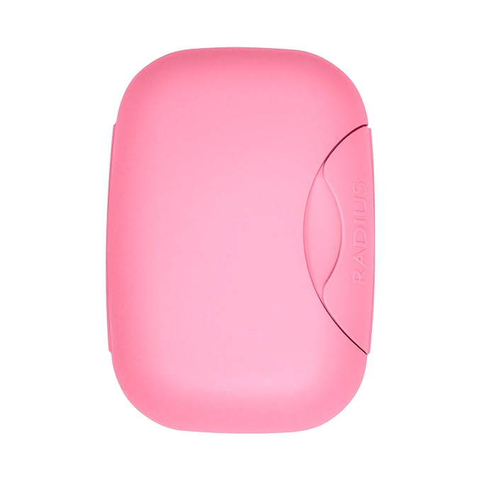 RADIUS Soap Travel Case, BPA-Free Recycled Plastic, Leakproof, Portable for Bathroom, Gym, Home, Camping - Pastel Pink