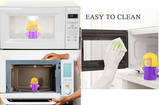 Angry Mama Microwave Cleaner, Cool Mama Fridge Odor Absorber Deodorizer Gift Boxed (Yellow)