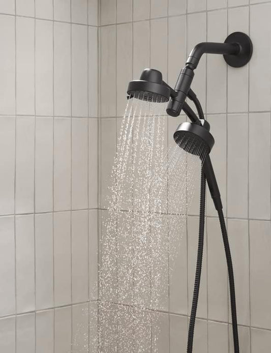 KOHLER 23218-G-BL Awaken 2-in-1 Multifunction Shower Combo Kit, Rotating Showerhead and Handshower Set, 1.75 GPM, Matte Black