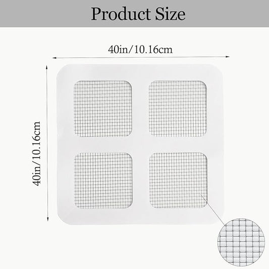 50Pcs Disposable Shower Drain Hair Catcher, Prevents Hair Clogs, 4x4 Inch Mesh Drain Covers & Disposable Drain Stickers - for Bathroom, Sink, Bathtub & Laundry