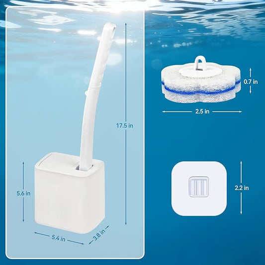 Disposable Toilet Brush with 48 Refills,Toilet Bowl Cleaner,Toilet Cleaning Supplies,Toilet Bowl Brush,Toilet Cleaner Brush,Toilet Brush with Holder for Cleaning and Hygienic (New White)