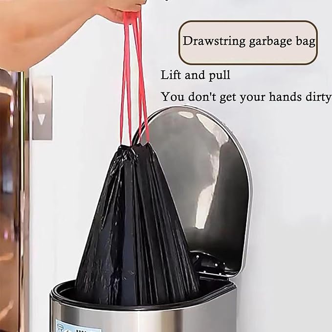 Large Black Trash Bags 20-21 Gallon Drawstring Garbage Bags,Measuring 28x 33.8 inches,Heavy Duty Plastic Garbage Bags for Household Kitchen Office Restaurant Thickened Stretchy