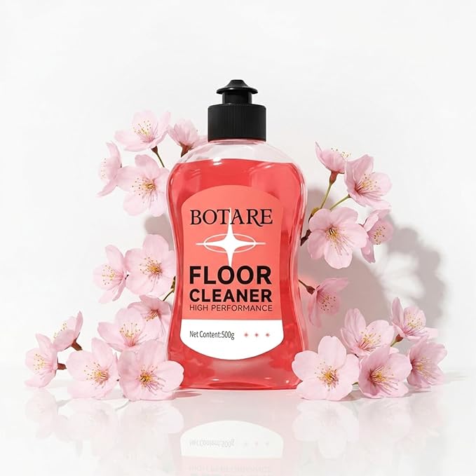 Floor Cleaner Liquid for Mopping, Household Deep Cleaning Solution for Wood,Hardwood,Tile,Laminate,Marble & Porcelain & Bathroom,Sakura Scent,17.6 Fl Oz Each(1 Bottle+1 Cleaning Cloth)